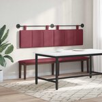 vidaXL Tête de lit suspendue Bordeaux tissu