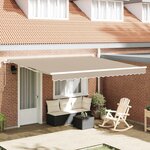 vidaXL Auvent Rétractable Beige 3 x 2 5 m Tissu et Métal