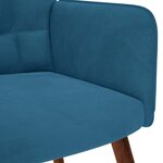 vidaXL Chaise de relaxation avec tabouret Bleu Velours
