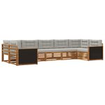 vidaXL Ensemble de canapés d'extérieur 7 pc Naturel et gris clair