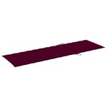 vidaXL Chaise longue double et coussins bordeaux Bois de pin imprégné