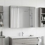 vidaXL Armoire Miroir de Salle de Bain Gris Sonoma 60 x 14 5 x 50 cm