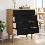 vidaXL Commode OTTA Noir 76 5 x 39 5 x 90 cm Bois de pin massif