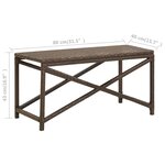 vidaXL Banc de jardin 80 cm Résine tressée Marron