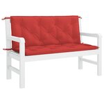 vidaXL Coussin de banc de jardin rouge 120x(50+50)x7 cm tissu oxford