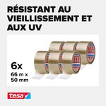Ruban adhésif transparent polypropylène silencieux 66 m x 50 mm TESA