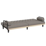 vidaXL Canapé-lit avec accoudoirs taupe tissu