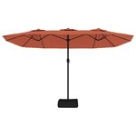 vidaXL Parasol de jardin à double tête terre cuite 449x245 cm