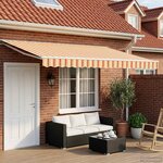 vidaXL Auvent rétractable manuel Jaune et Orange 4 5 × 3 m