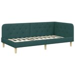 vidaXL Cadre de lit d'angle Vert foncé 90 x 200 cm tissu