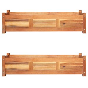 vidaXL Lits surélevés de jardin 2 Pièces Bois d'acacia 100x30x25 cm