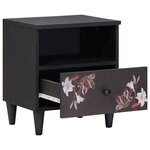 vidaXL Table de chevet avec tiroir 2 Pièces Marron 40 x 33 x 46 cm