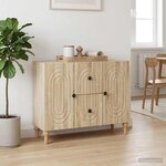 vidaXL Meuble TV Chêne Sonoma 89 x 34 5 x 60 cm Bois d'ingénierie