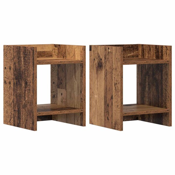 vidaXL Support de Plante 2 pièces Bois ancien 30 x 30 x 40 cm