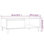 vidaXL Table basse chêne marron 90x60x35 cm bois d'ingénierie