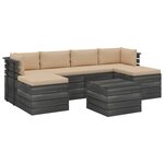 vidaXL Salon palette de jardin 7 Pièces avec coussins Bois de pin massif