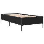 vidaXL Cadre de lit noir 90x200 cm bois d'ingénierie et métal