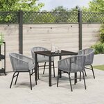 vidaXL Ensemble de salle à manger pour jardin 5 Pièces Gris Poly rotin