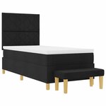 vidaXL Lit à ressorts avec matelas Noir 100 x 200 cm tissu