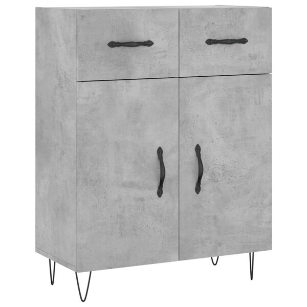 vidaXL Buffet gris béton 69 5x34x90 cm bois d'ingénierie