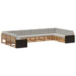 vidaXL Ensembles de canapés avec coussin 10 Pièces Bois d'Acacia Massif