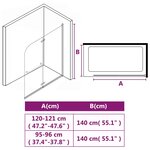vidaXL Cabine de douche pliable 2 panneaux ESG 120x140 cm