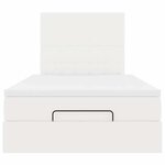 vidaXL Cadre de lit ottoman avec matelas blanc 120x190 cm similicuir