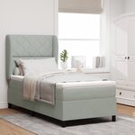 vidaXL Lit box spring avec matelas gris clair 90x190 cm velours