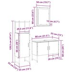 vidaXL Ensemble de mobilier de salle de bain avec étagère 3 Pièces Marron