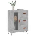 vidaXL Buffet gris béton 69 5x34x90 cm bois d'ingénierie