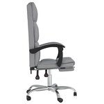 vidaXL Fauteuil inclinable de bureau Gris clair Tissu