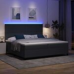 vidaXL Lit à ressort LED Gris foncé et blanc 200 x 200 cm