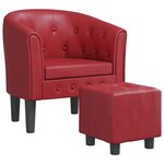 vidaXL Chaise cabriolet avec repose-pied rouge bordeaux similicuir