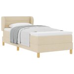 vidaXL Lit à ressorts avec matelas Crème 90 x 200 cm tissu