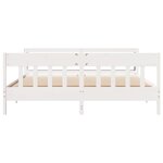 vidaXL Cadre de lit sans matelas blanc 200x200 cm bois massif de pin