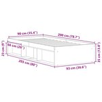 vidaXL Cadre de lit sans matelas vieux bois 90x200 cm bois ingénierie