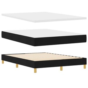 vidaXL Lit à Ressorts avec Matelas Crème 90x200 cm Tissu Noir
