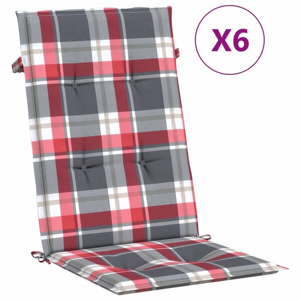 vidaXL Coussins de chaise de jardin à dossier haut lot de 6 120x50x3cm