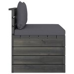 vidaXL Salon palette de jardin 3 Pièces avec coussins Bois de pin massif