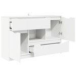 vidaXL Buffet avec tiroir Blanc 100 x 30 x 65 6 Bois d'ingénierie