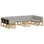 vidaXL Ensemble de canapés d'extérieur 11 Pièces Blanc et gris clair
