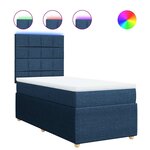vidaXL Sommier à lattes de lit avec matelas Bleu 90x200 cm Tissu