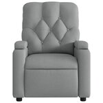 vidaXL Fauteuil de massage inclinable électrique gris clair tissu