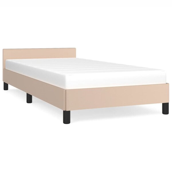vidaXL Cadre de lit avec tête de lit Cappuccino 100x200 cm Similicuir