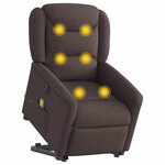 vidaXL Fauteuil inclinable de massage électrique Marron foncé Tissu