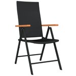 vidaXL Ensemble à manger de jardin 9 Pièces Noir