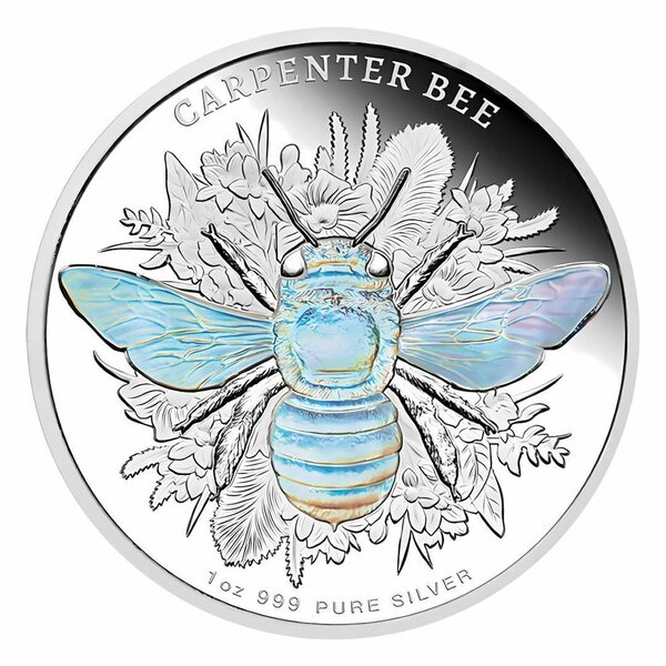 Pièce de monnaie en Argent 2 Dollars g 31.1 (1 oz) Millésime 2026 Australian Native Bees CARPENTER BEE