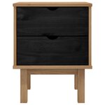 vidaXL Table de chevet OTTA Noir 45 x 39 x 57 cm Bois de pin massif