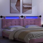 vidaXL Tête de lit suspendue Avec lumière LED Rose Tissu