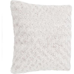 Coussin fourrure bouclé - Carré - Ecru - 45 x 45 cm